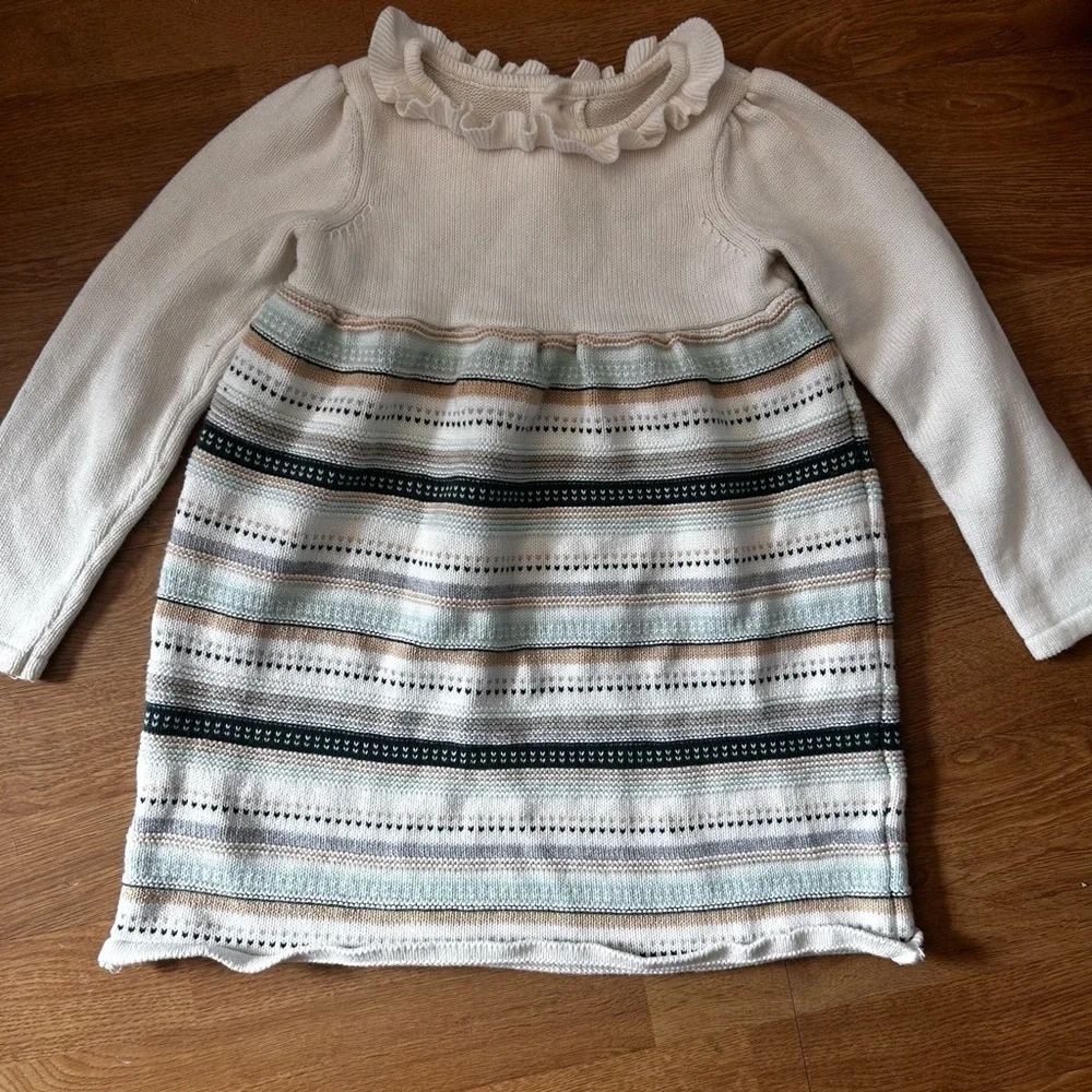 Gymboree Striped knitted Sweater - Cream and Green